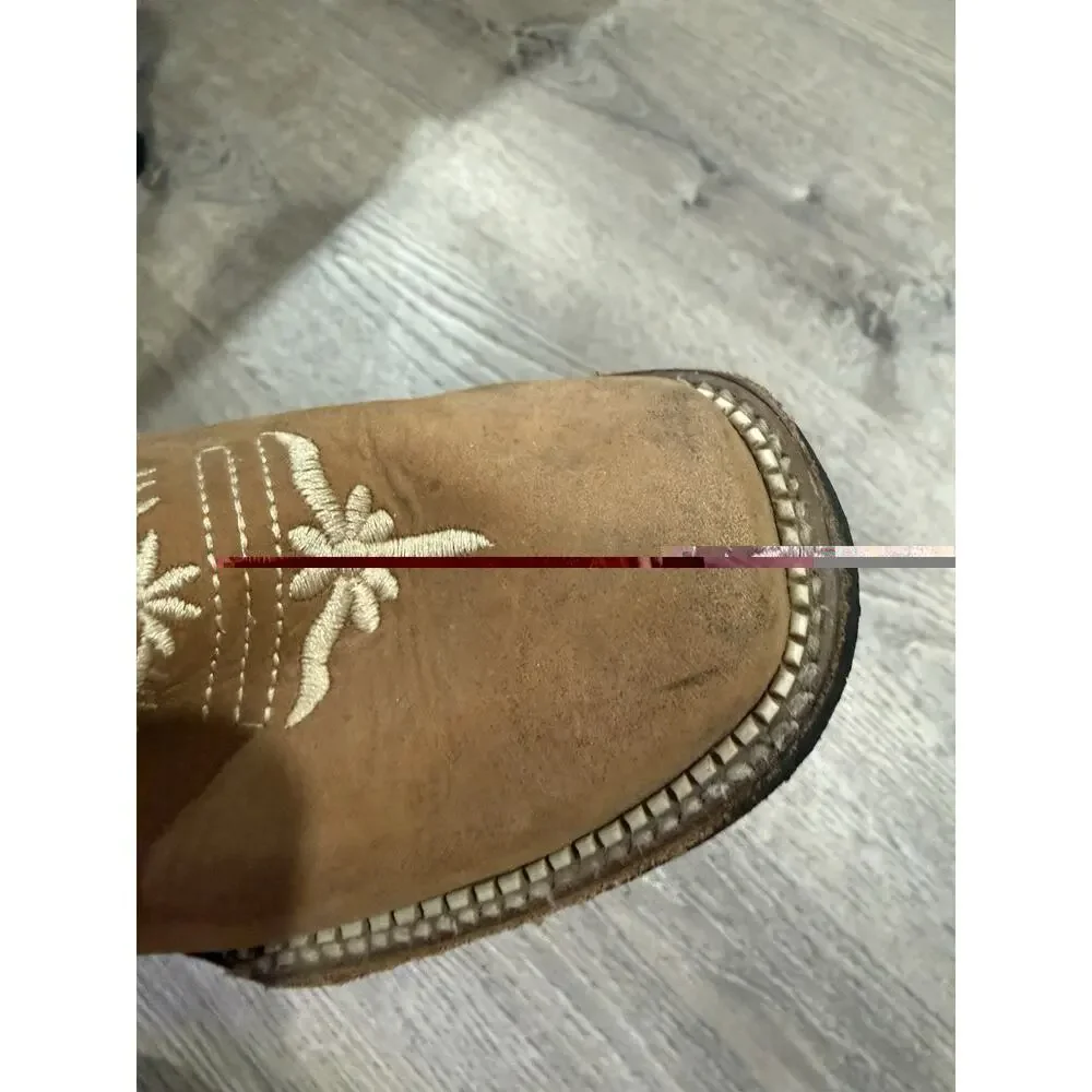 Verthali sunflower custom embroidered boots Genuine leather Girl Size 12 EUC